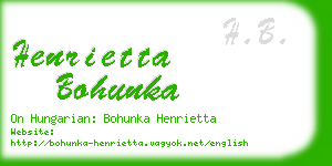 henrietta bohunka business card